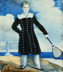 Junge mit Badmintonschläger